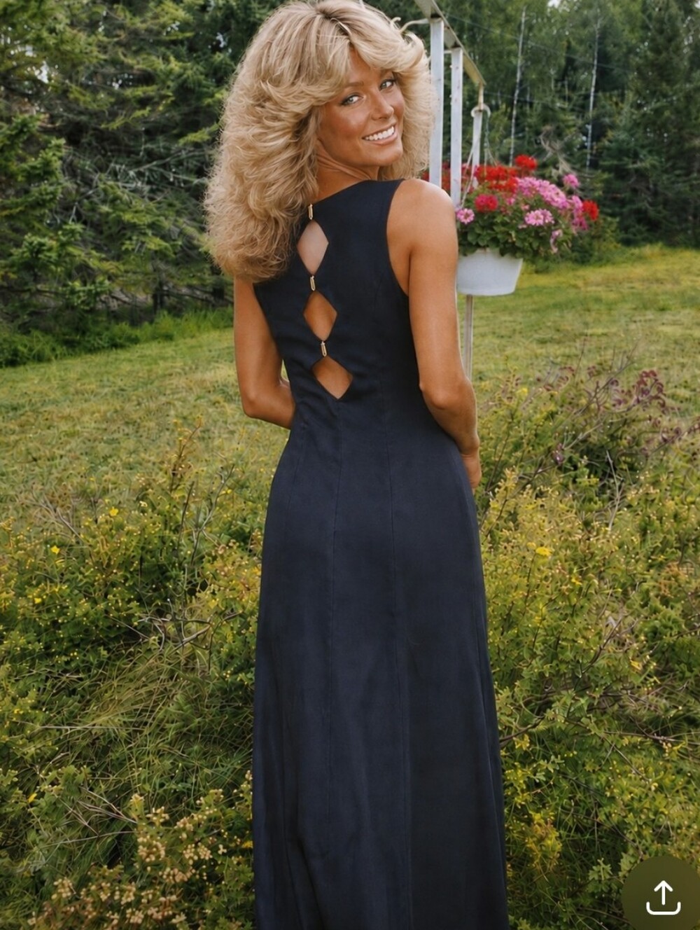 "Farrah's Night Out" 1970s Glam Evening Dress